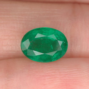 Esmeralda verde natural 1,60ct, corte oval, SI