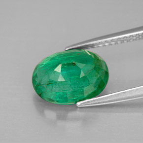 Esmeralda verde natural 2,89ct, corte oval, VS-SI