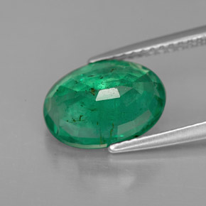 Esmeralda verde natural 2,81ct, corte oval, VS-SI