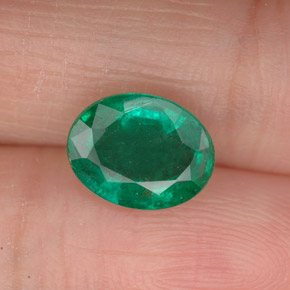 Esmeralda verde natural 1,63ct, corte oval, VS-SI