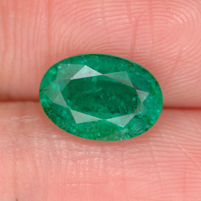 Esmeralda verde natural 1,64ct, corte oval, SI-I1