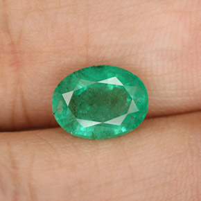 Esmeralda verde natural 1,54ct, corte oval, SI-I1