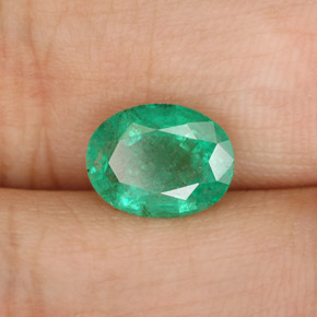 Esmeralda verde natural 1,54ct, corte oval, SI-I1