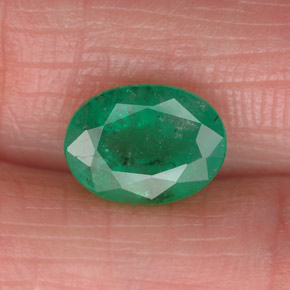 Esmeralda verde natural 1,61ct, corte oval, SI-I1