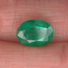 Esmeralda verde natural 1,61ct, corte oval, SI-I1