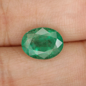 Esmeralda verde natural 1,61ct, corte oval, SI-I1