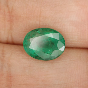 Esmeralda verde natural 1,61ct, corte oval, SI-I1