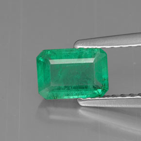 Esmeralda verde natural 0,75ct, corte esmeralda, SI-I1