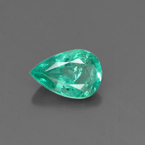 Esmeralda verde natural 0,86ct, formato de pêra, SI-I1