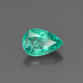 Esmeralda verde natural 0,86ct, formato de pêra, SI-I1