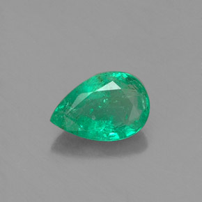 Esmeralda verde natural 0,34ct, formato de pêra, SI-I1
