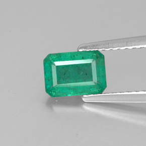 Esmeralda verde natural 0,77ct, corte esmeralda, SI-I1