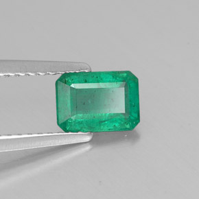 Esmeralda verde natural 0,77ct, corte esmeralda, SI-I1