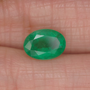 Esmeralda verde natural 1,27ct, corte oval, SI-I1