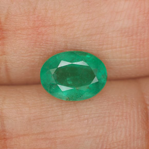 Esmeralda verde natural 1,07ct, corte oval, SI-I1