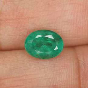 Esmeralda verde natural 1,11ct, corte oval, SI-I1