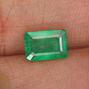 Esmeralda verde natural 1,29ct, corte esmeralda, I1