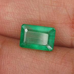 Esmeralda verde natural 1,29ct, corte esmeralda, I1