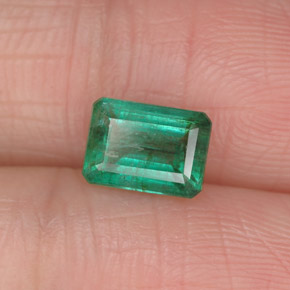 Esmeralda verde natural 1,03ct, corte esmeralda, I1