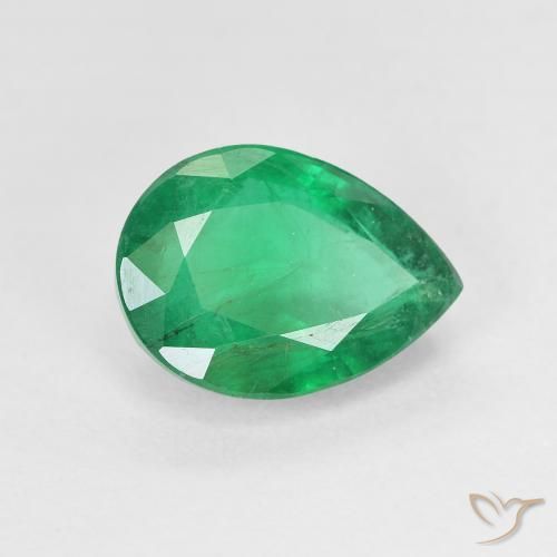 Esmeralda Verde médio Natural 2.53ct, Formato de pêra, SI-I1
