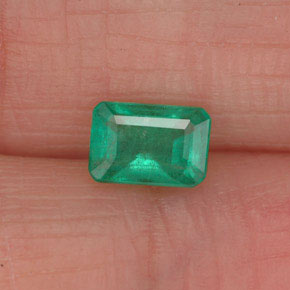 Esmeralda verde natural 0,49ct, corte esmeralda, SI-I1