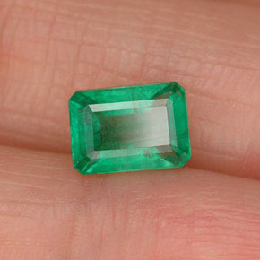 Esmeralda verde natural 1,00ct, corte esmeralda, SI-I1