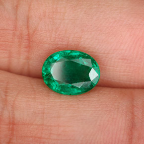 Esmeralda verde natural 1,58ct, corte oval, SI-I1