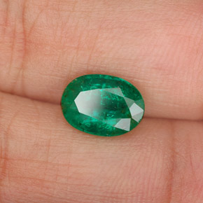 Esmeralda verde natural 1,62ct, corte oval, SI-I1