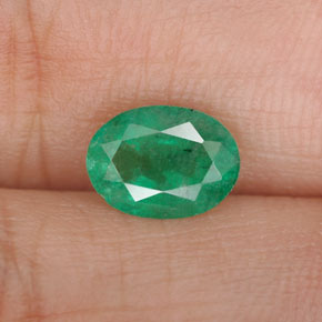 Esmeralda verde natural 1,05ct, corte oval, SI-I1