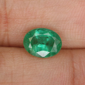Esmeralda verde natural 1,32ct, corte oval, SI-I1
