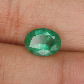 Esmeralda verde natural 1,32ct, corte oval, SI-I1