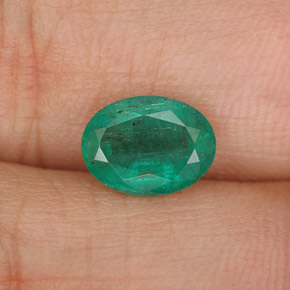 Esmeralda verde natural 1,14ct, corte oval, SI-I1