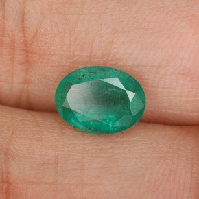 Esmeralda verde natural 1,14ct, corte oval, SI-I1
