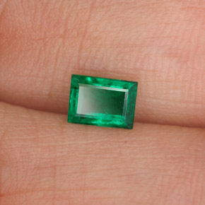 Esmeralda verde natural 0,41ct, baguete, SI-I1