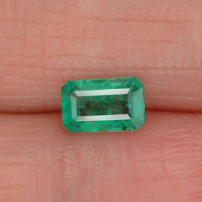 Esmeralda verde natural 0,43ct, corte esmeralda, SI-I1