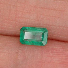 Esmeralda verde natural 0,43ct, corte esmeralda, SI-I1