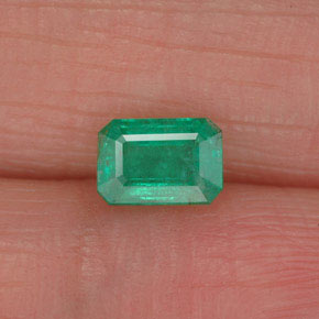 Esmeralda verde natural 0,58ct, corte esmeralda, SI-I1