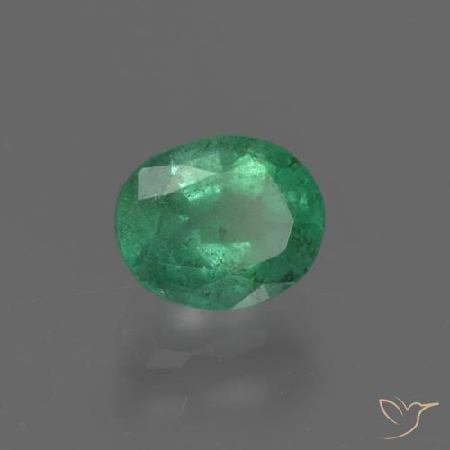 Esmeralda verde quente Natural 0.96ct, oval, SI