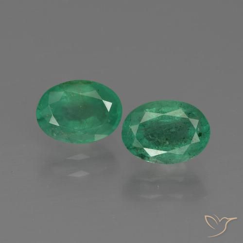 Pedras preciosas de esmeralda verde natural de 1,79 ct, corte oval, SI