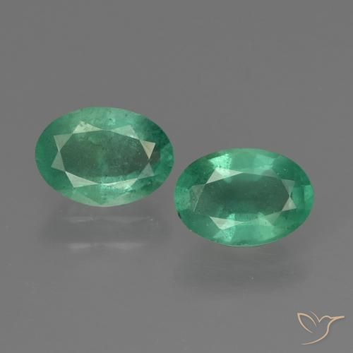 Pedras preciosas de esmeralda verde natural de 1,37 ct, corte oval, SI