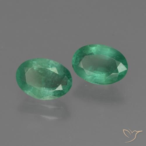 Pedras preciosas de esmeralda verde natural de 1,37 ct, corte oval, SI