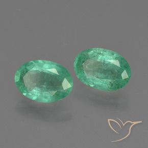 Pedras preciosas de Esmeralda Verde médio natural de 1.51 ct, oval, SI