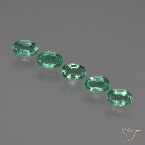 Pedras preciosas de esmeralda verde natural de 1,15 ct, corte oval, SI