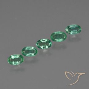 Pedras preciosas de esmeralda verde natural de 1,15 ct, corte oval, SI