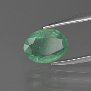 Esmeralda Verde claro médio Natural 1.00ct, Corte Oval, SI