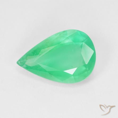 3.54ct Natural Luz verde Esmeralda, Formato de pêra, SI