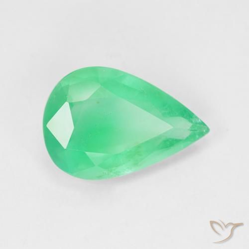 Esmeralda Luz verde Natural 3.54ct, Formato de pêra, SI