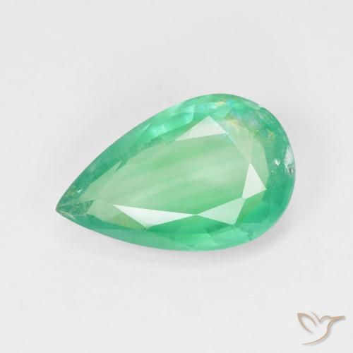 3.27ct Natural Verde claro Esmeralda, Formato de pêra, SI