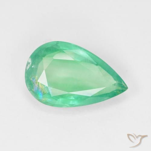 Esmeralda Verde claro Natural 3.27ct, Formato de pêra, SI