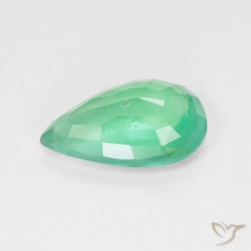 Esmeralda Verde claro Natural 3.27ct, Formato de pêra, SI
